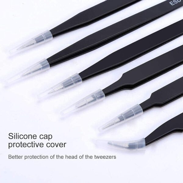 6 Pcs Tweezer Set Anti-Static Stainless Steel Tweezers Set for Electronics, Craft, Precision Repairing, DIY, Jewellery Making