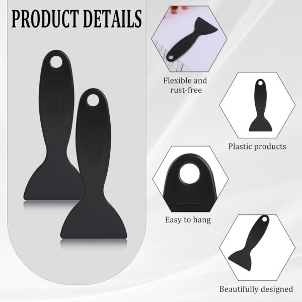 Plastic Spatula Plastic Scraper Tool Car Vinyl Wrap Squeegee Window Film Squeegee Vinyl Film Wrap Cleaning Scraper Air Bubble Remover Sticker Installation Tool, Black