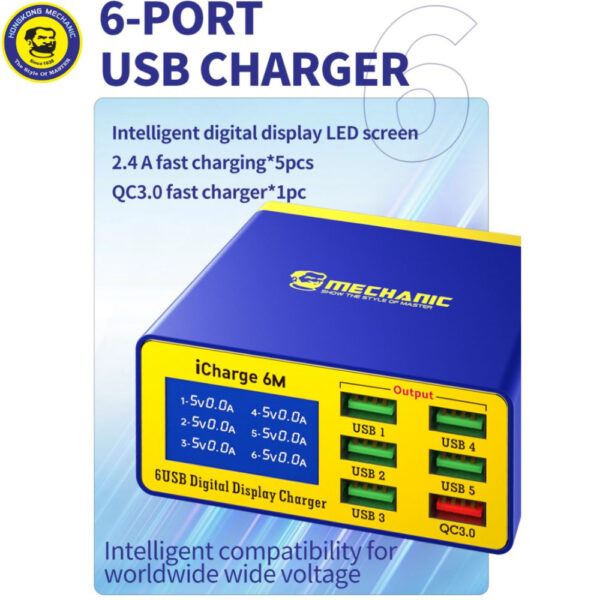 MECHANIC ICHARGE 6M USB SMART LIGHTNING CHARGER WITH QC 3.0 PORT - 40W - Image 2