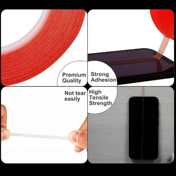 RED DOUBLE SIDED TAPE 3MM - Image 2