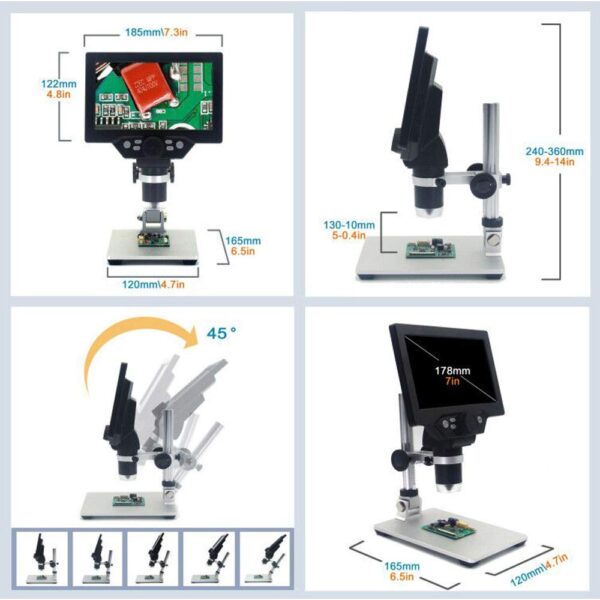 DIGITAL HD LCD MICROSCOPE 1-1200X WITH 7 INCHES DISPLAY
