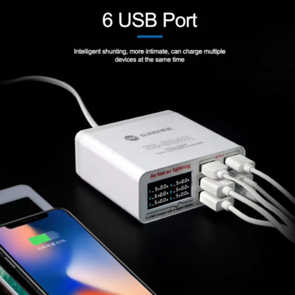 SUNSHINE SS-304Q 6 PORT USB SMART LIGHTNING CHARGER - Image 5