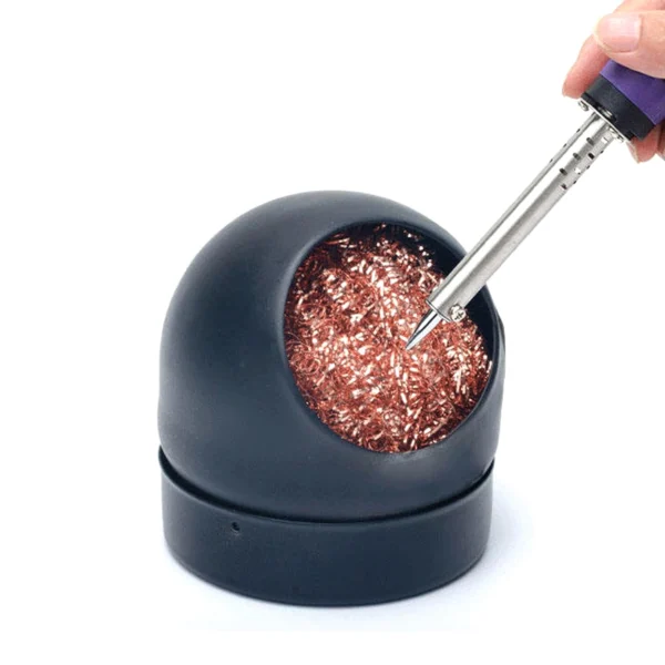 Tip Cleaner for Soldering Irons - Copper Sponge, Effective Tip Maintenance, Extends Life of Soldering Tips, Compatible with All Soldering Iron Models, Easy to Use, Black