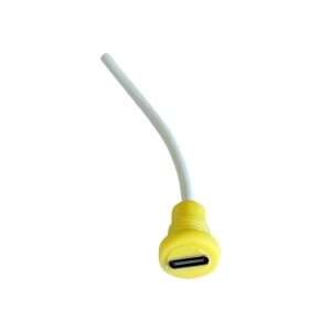 TYPE C Female Panel Mount Socket Connector With 3 Inch Moulded Wire For Electronic Circuits, DIY Hobby Kit Multipurpose - Yellow