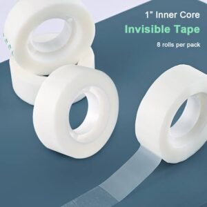 Transparent Tape Invisible Tape Clear Tape for Office Home School Use {Roll of 8 Pcs}