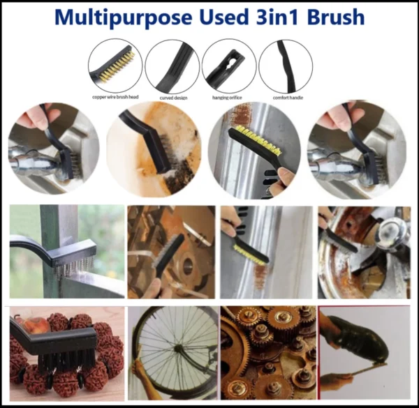 SUNSHINE SS-046 3IN1 BRUSH SET Strip Brush  (Pack of 3) - Image 3