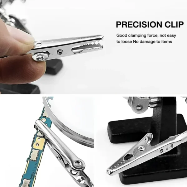 TE-801 Multi-function LED Magnifier PCB Soldering iron Stand Holder Table Magnifying Glass - Image 4