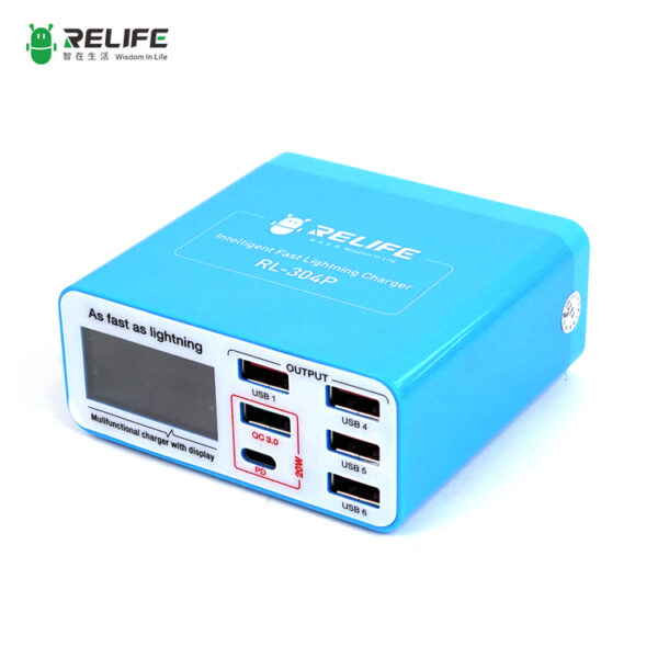 RELIFE RL-304P Smart 6-port digital display lightning charger - Image 3