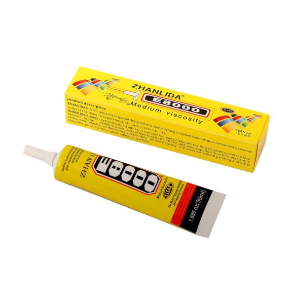 Zhanlida E8000 Multi-Purpose Adhesive Glue – Strong Bond for Mobile Display LCD Touch, Jewelry, Nail Art, Crafts & Transparent Repairs (50ml)