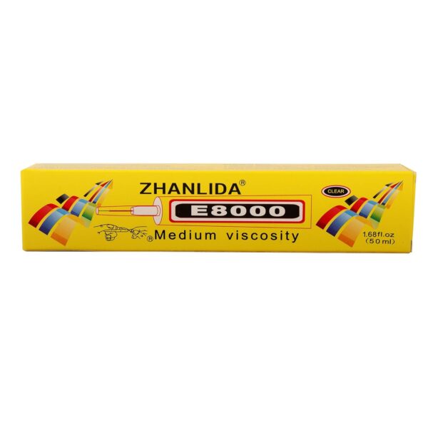 Zhanlida E8000 Multi-Purpose Adhesive Glue – Strong Bond for Mobile Display LCD Touch, Jewelry, Nail Art, Crafts & Transparent Repairs (50ml) - Image 2