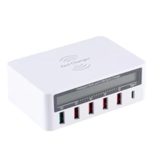 WLX-818F 6 in 1 10W QC3.0 Wireless Charging + USB-C / Type-C + 4 USB