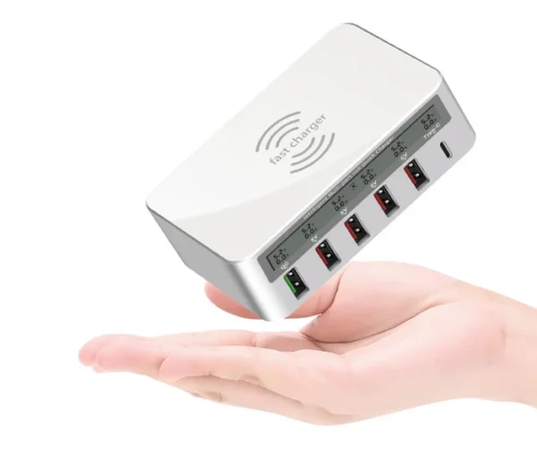 WLX-818F 6 in 1 10W QC3.0 Wireless Charging + USB-C / Type-C + 4 USB - Image 4