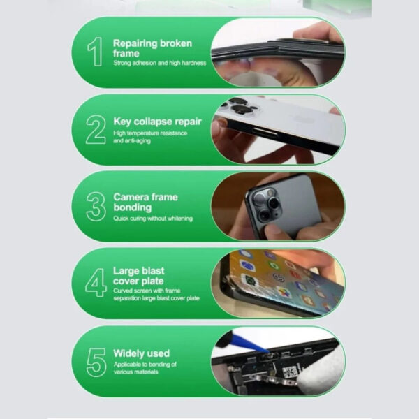 RELIFE RL-035D UV GLUE FAST CURING STRONG ADHESION SUITABLE FOR MOBILE PHONE MIDDLE FRAME REPAIR - Image 2