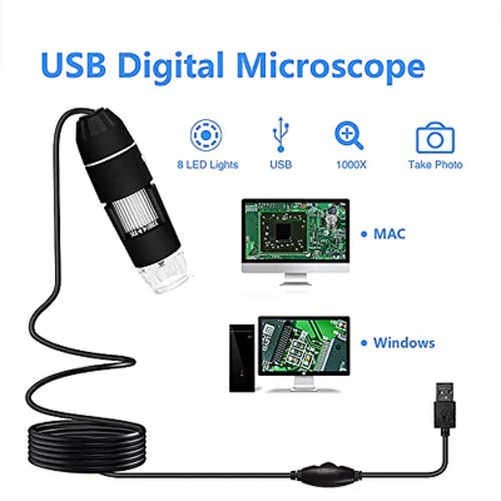 3in1 1000X 8LED USB Microscope Camera Endoscope with stand - Image 3