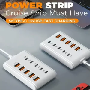 10 Ports USB Charger 5USB+5PD Power Strip Multi Port Type